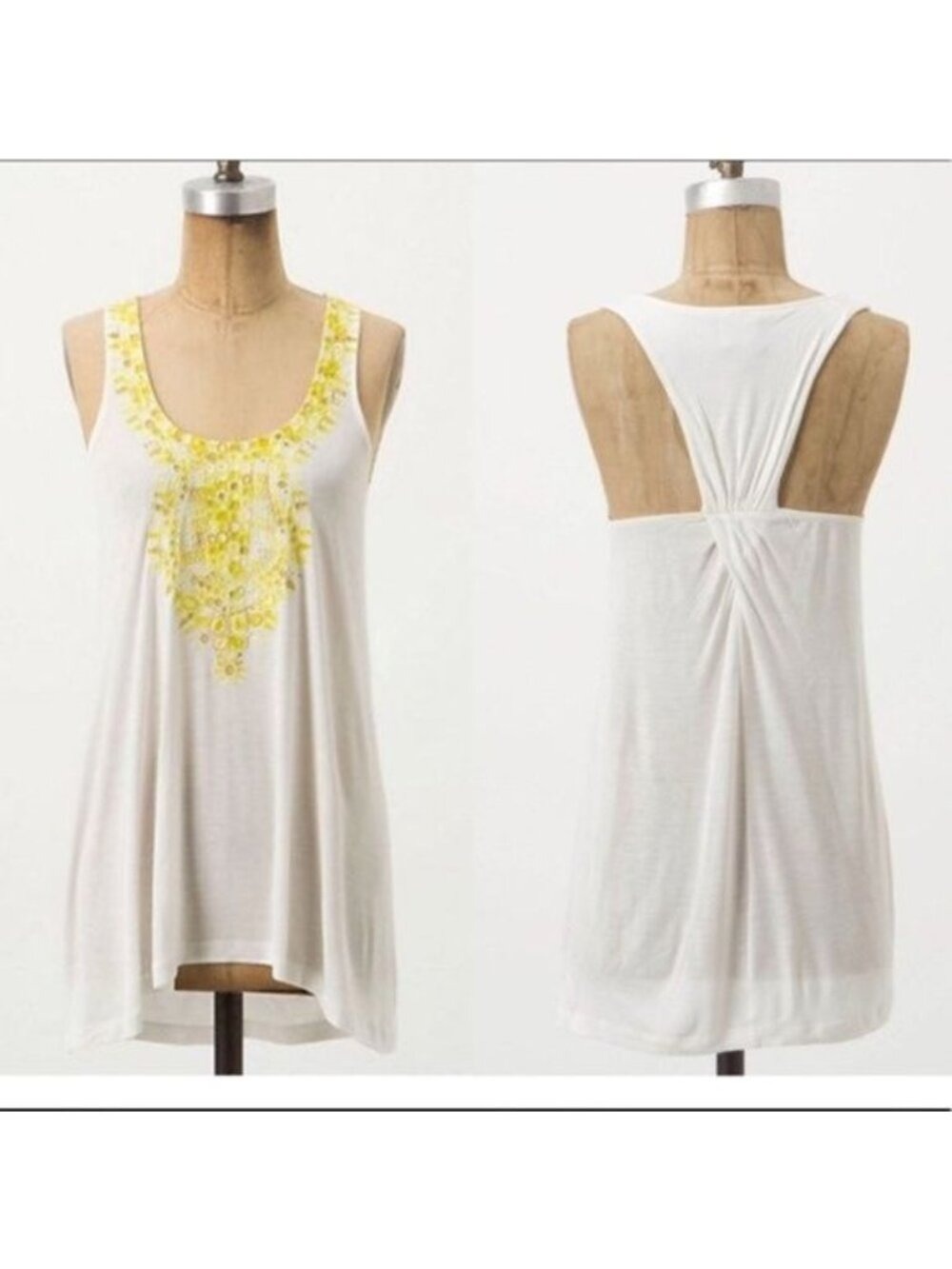ANTHROPOLOGIE Vanessa Virginia Devi Embroidered Tank Top Medium